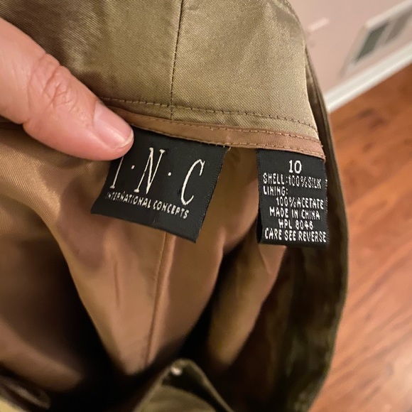 👖👖👖INC from Macy’s 100% Silk Golden Bronze Trousers Size 10 - Picture 8 of 8